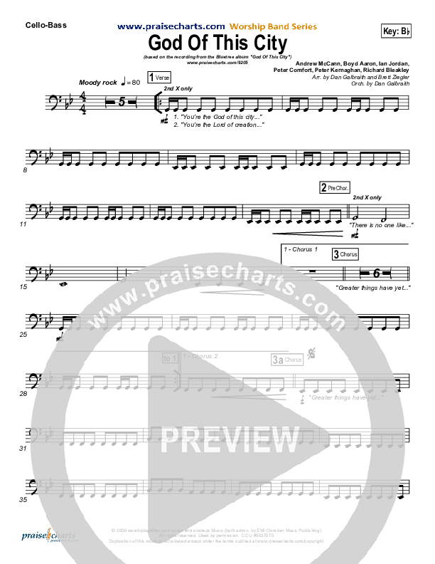 God Of This City Cello/Bass (Bluetree)