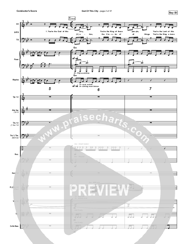 God Of This City Conductor's Score (Bluetree)