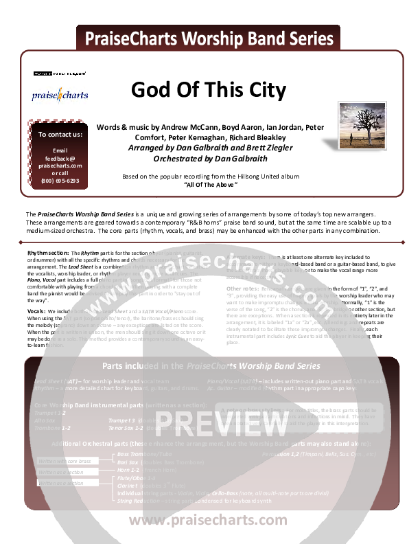 God Of This City Cover Sheet (Bluetree)