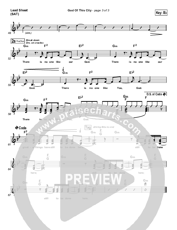 God Of This City Lead Sheet (Bluetree)