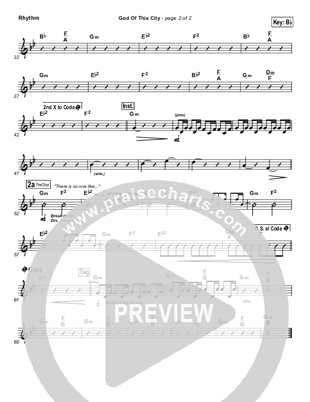 God Of This City Rhythm Chart (Bluetree)