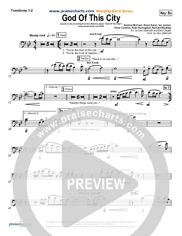 God Of This City Trombone 1/2 (Bluetree)