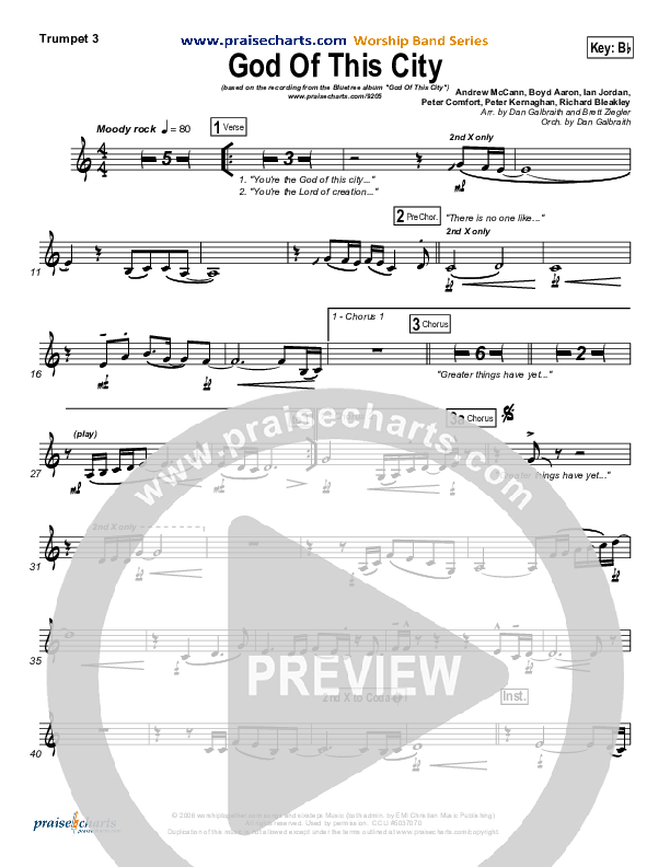 God Of This City Trumpet 3 (Bluetree)