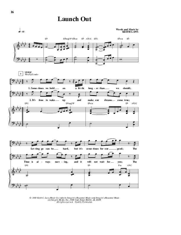 Launch Out Piano/Vocal & Lead (Alvin Slaughter)