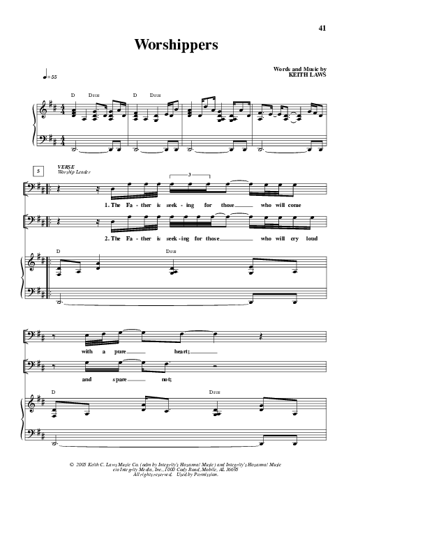 Worshippers Lead & Piano (Alvin Slaughter)