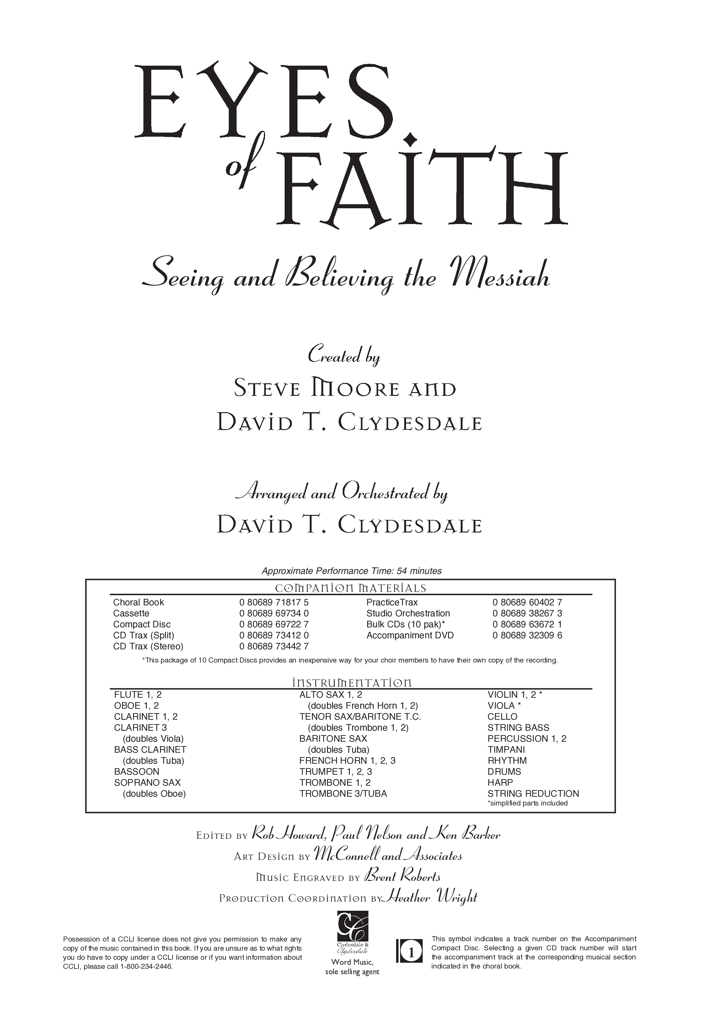 Eyes Of Faith (12 Song Choral Collection) Choral Book (Word Music Choral / Arr. David Clydesdale)