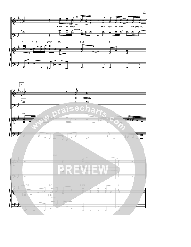 Sacrifice Of Praise (Reprise) Piano/Vocal (Alvin Slaughter)