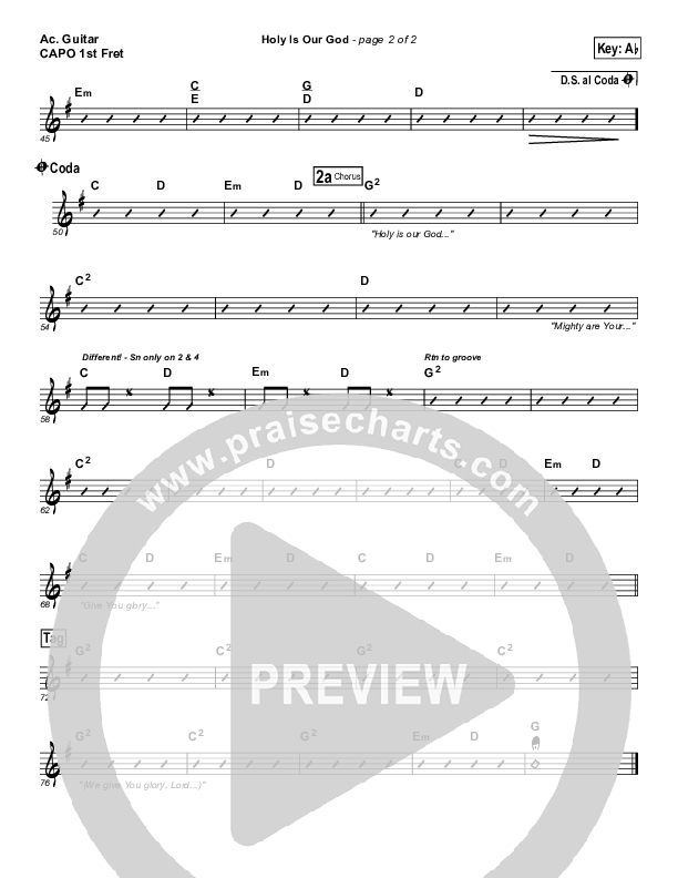 Holy Is Our God Acoustic Guitar (Robin Mark)