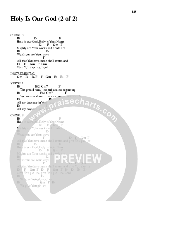 Holy Is Our God Chord Chart (Robin Mark)