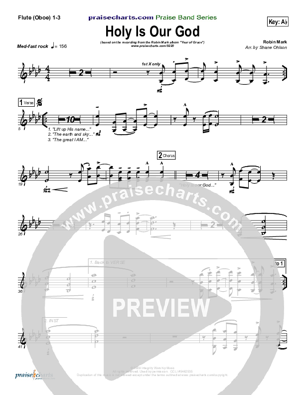 Holy Is Our God Flute/Oboe 1/2/3 (Robin Mark)