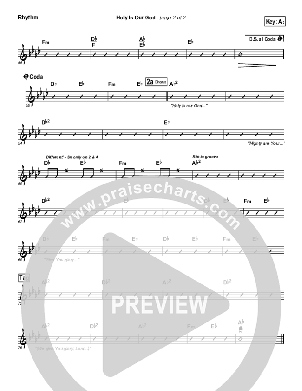 Holy Is Our God Rhythm Chart (Robin Mark)