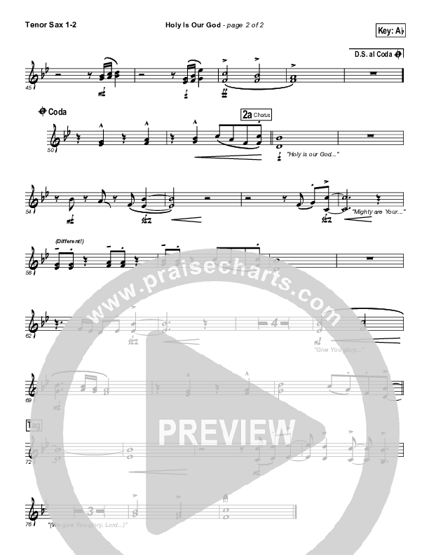 Holy Is Our God Tenor Sax 1/2 (Robin Mark)