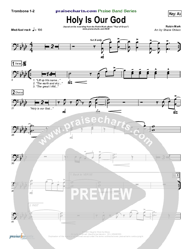 Holy Is Our God Trombone 1/2 (Robin Mark)