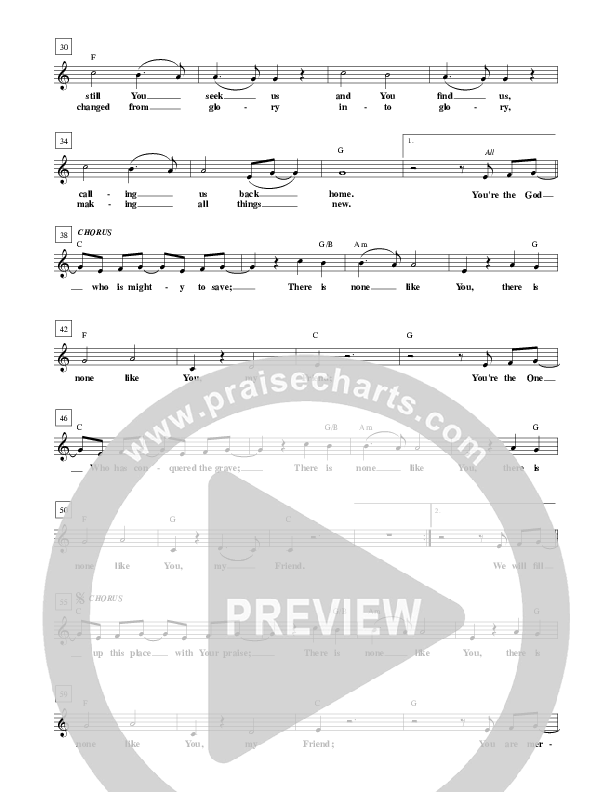 There Is None Lead Sheet (Robin Mark)