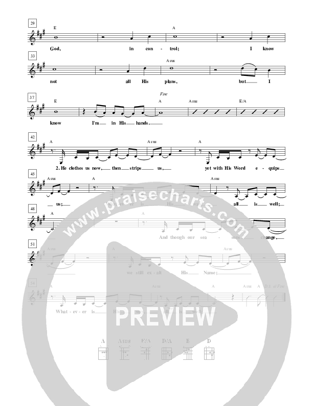 All Is Well Lead Sheet (Robin Mark)
