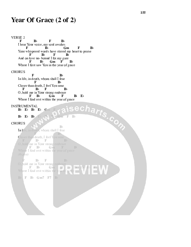 Year Of Grace Chord Chart (Robin Mark)