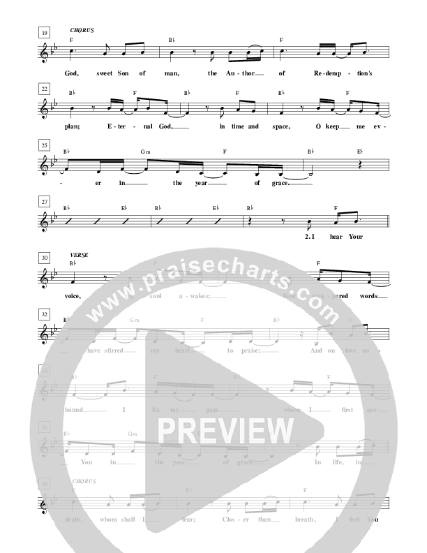 Year Of Grace Lead Sheet (Robin Mark)
