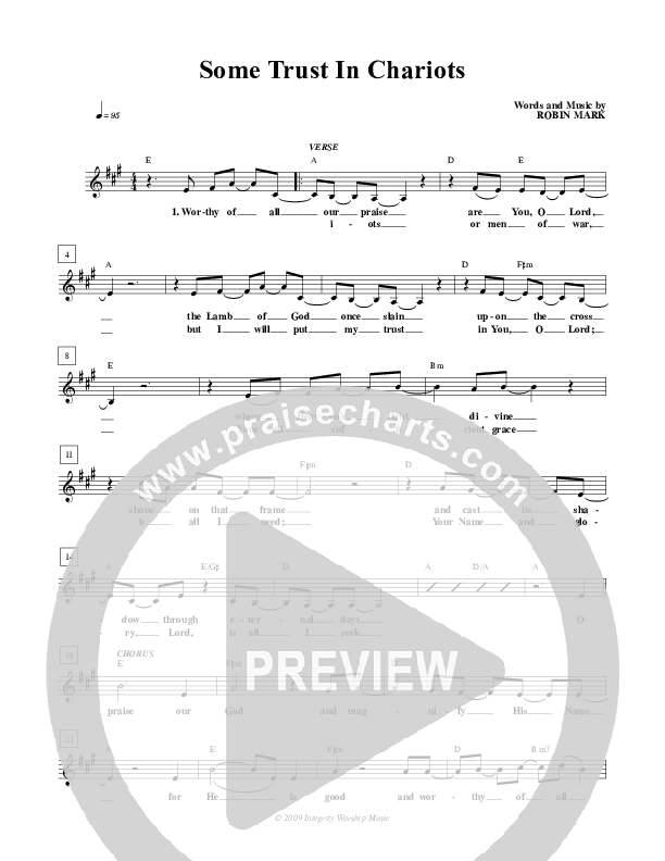 Some Trust In Chariots Lead Sheet (Robin Mark)