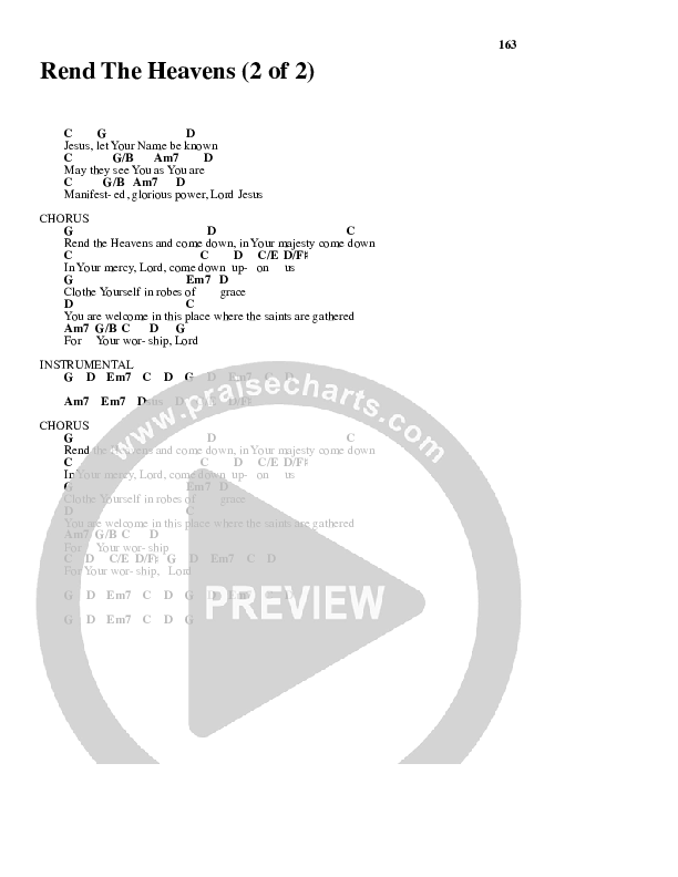 Rend The Heavens Chords & Lyrics (Robin Mark)