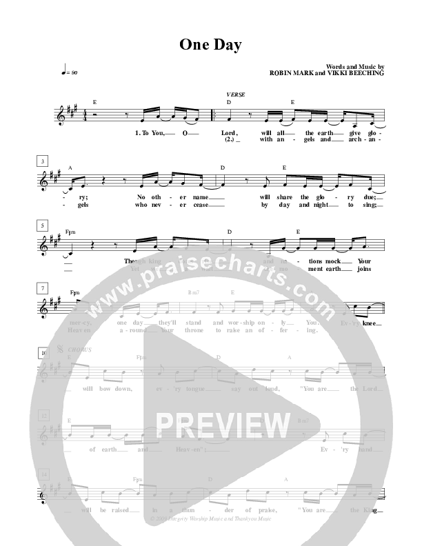 One Day Lead Sheet (Robin Mark)
