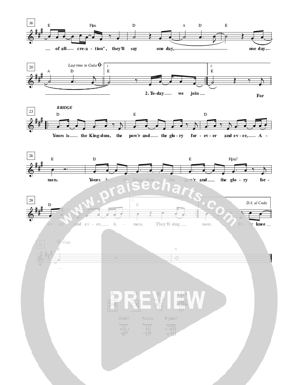 One Day Lead Sheet (Robin Mark)