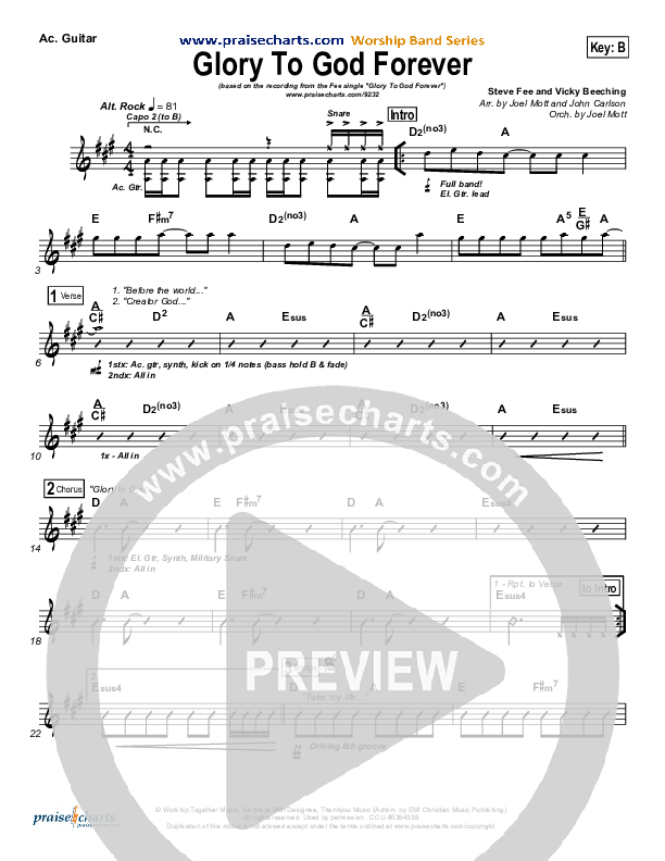 Glory To God Forever Rhythm Chart (FEE Band)