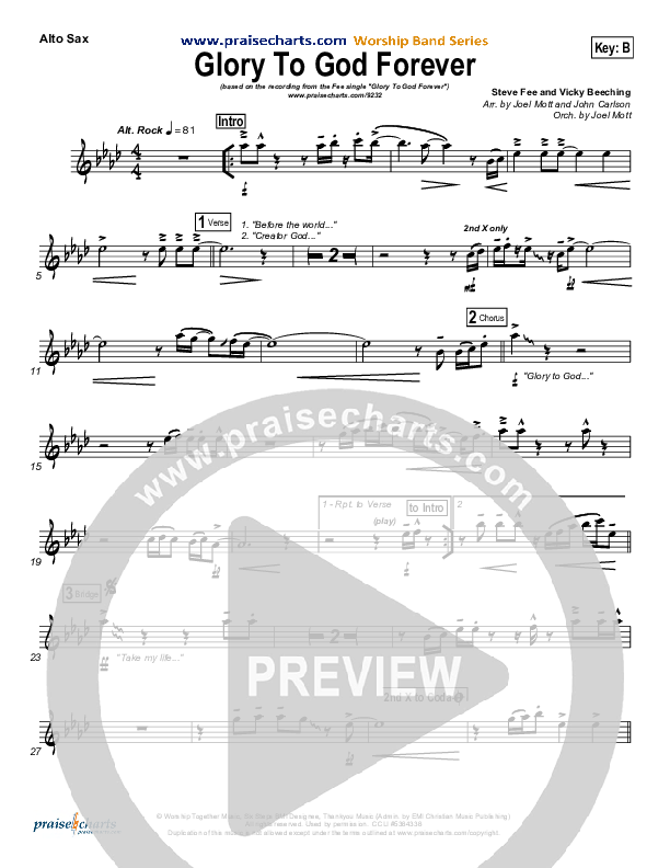 Glory To God Forever Alto Sax (FEE Band)