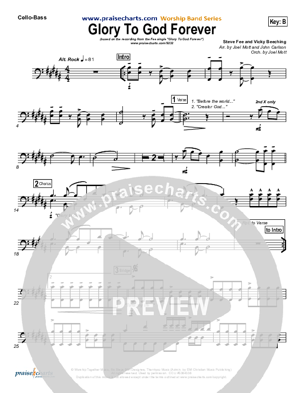 Glory To God Forever Cello/Bass (FEE Band)