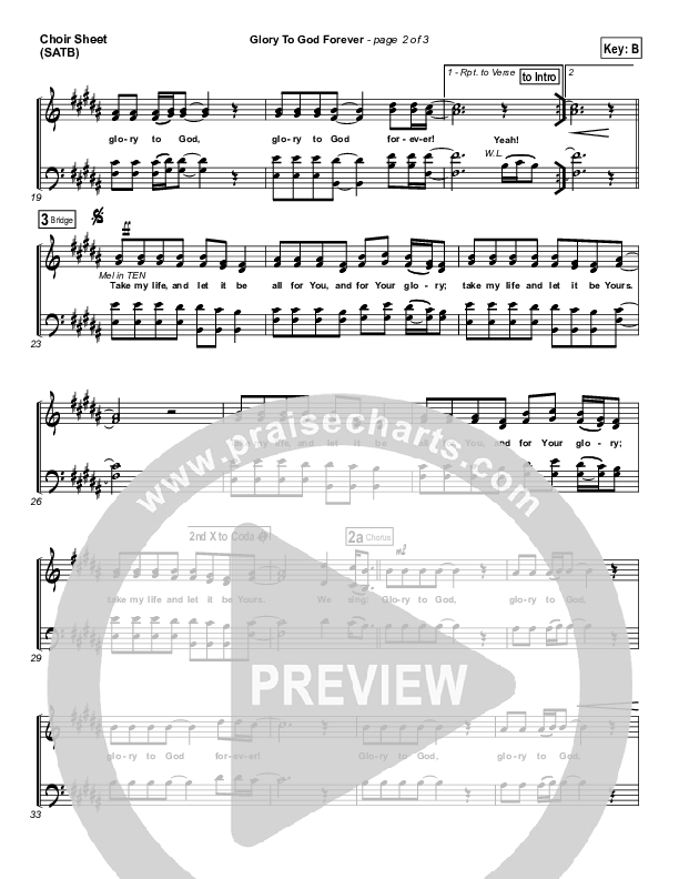 Glory To God Forever Choir Vocals (SATB) (FEE Band)