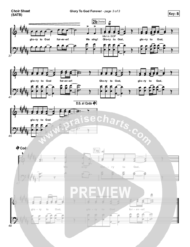 Glory To God Forever Choir Vocals (SATB) (FEE Band)