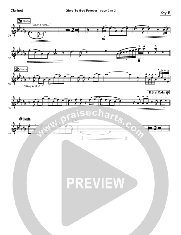 Glory To God Forever Clarinet (FEE Band)