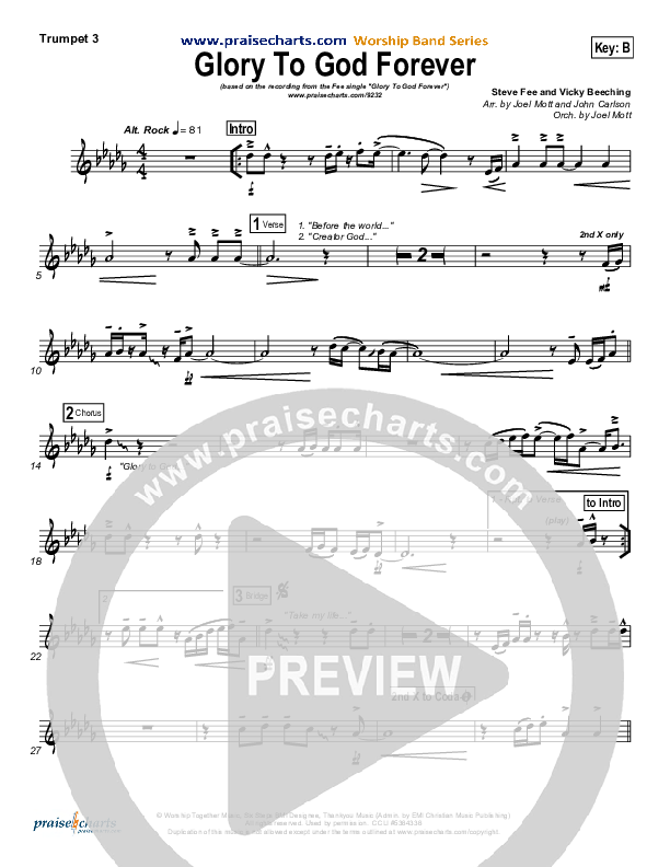 Glory To God Forever Trumpet 3 (FEE Band)