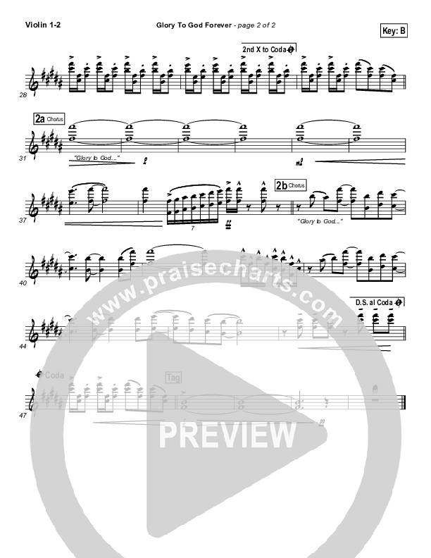 Glory To God Forever Violin 1/2 (FEE Band)