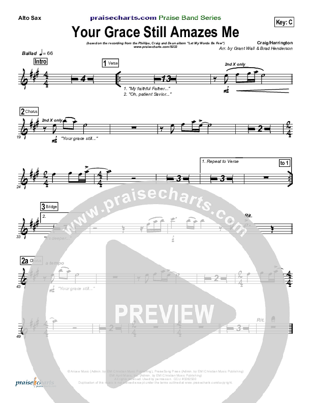 Your Grace Still Amazes Me Alto Sax (Phillips Craig & Dean)