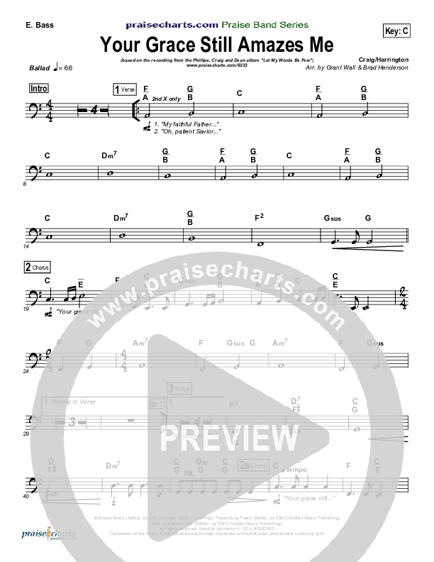 Your Grace Still Amazes Me Bass Guitar (Phillips Craig & Dean)