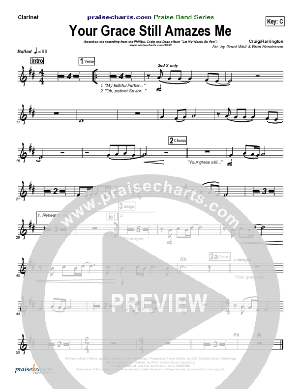 Your Grace Still Amazes Me Clarinet (Phillips Craig & Dean)