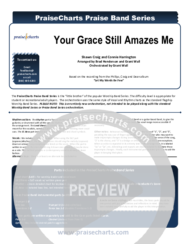 Your Grace Still Amazes Me Praise Band (Phillips Craig & Dean)