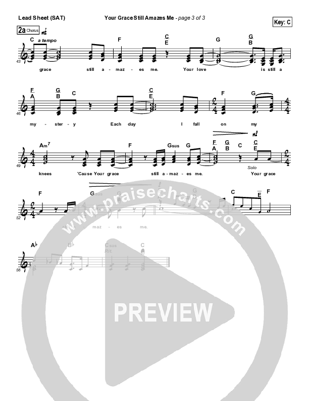 Your Grace Still Amazes Me Lead Sheet (SAT) (Phillips Craig & Dean)