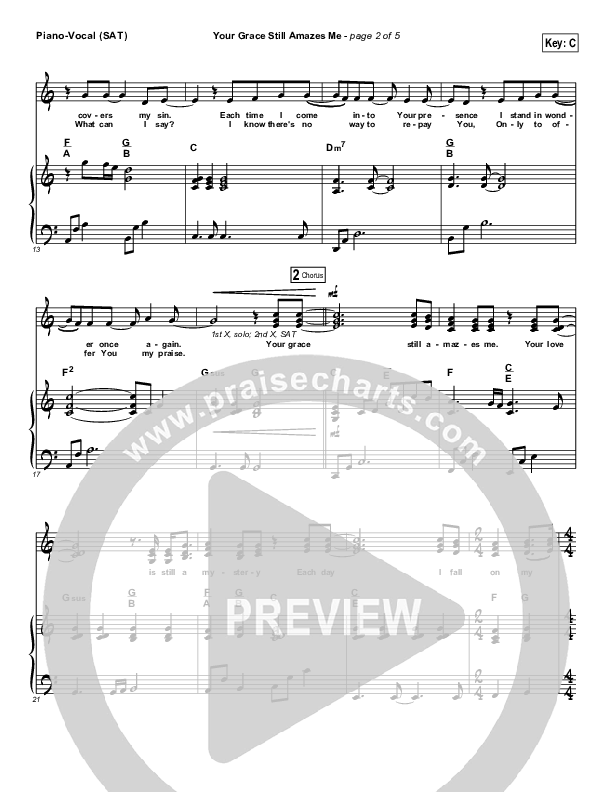 Your Grace Still Amazes Me Piano/Vocal (Phillips Craig & Dean)