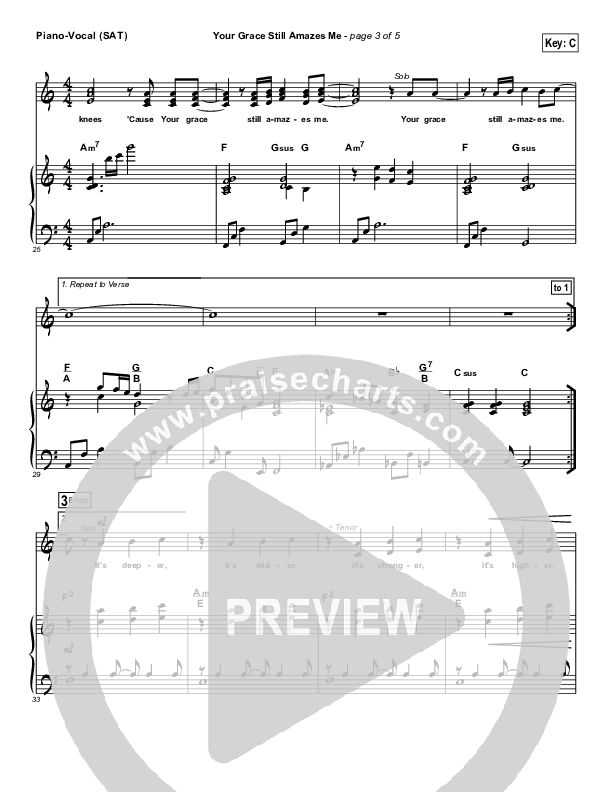 Your Grace Still Amazes Me Piano/Vocal (Phillips Craig & Dean)