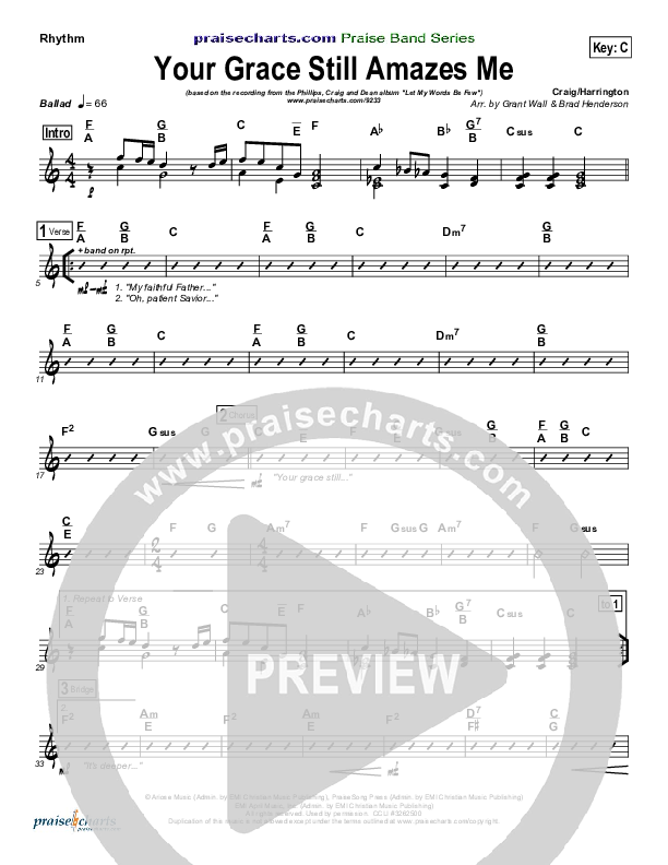 Your Grace Still Amazes Me Rhythm Chart (Phillips Craig & Dean)