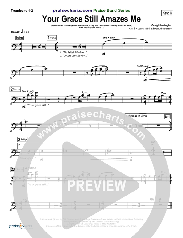 Your Grace Still Amazes Me Trombone 1/2 (Phillips Craig & Dean)