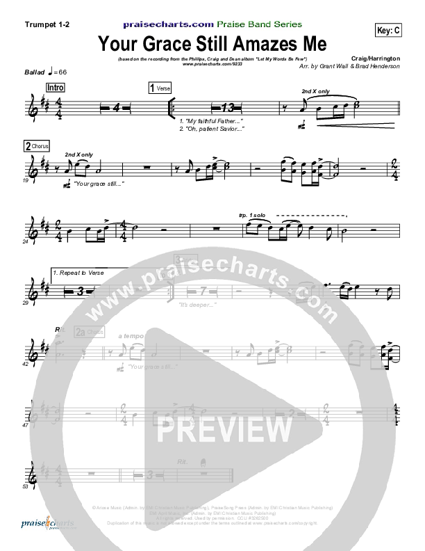 Your Grace Still Amazes Me Trumpet 1,2 (Phillips Craig & Dean)