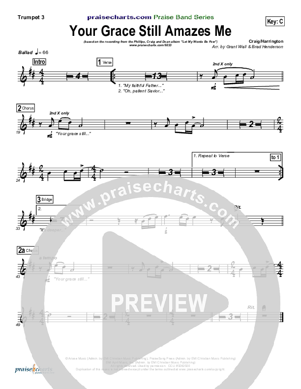 Your Grace Still Amazes Me Trumpet 3 (Phillips Craig & Dean)