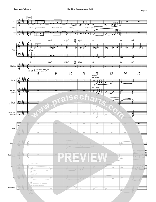 His Glory Appears Conductor's Score (Hillsong Worship)