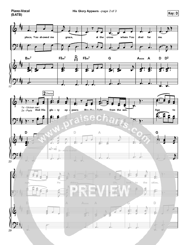 His Glory Appears Piano/Vocal Pack (Hillsong Worship)