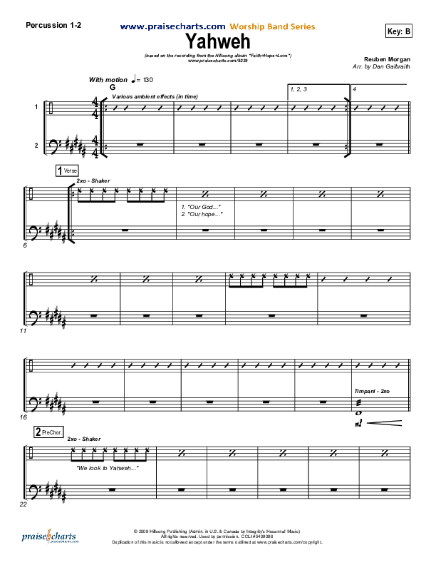 Yahweh Percussion 1/2 (Hillsong Worship)