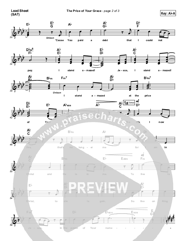 The Price Of Your Grace Lead Sheet (Brad Henderson)