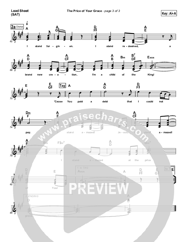 The Price Of Your Grace Lead Sheet (Brad Henderson)