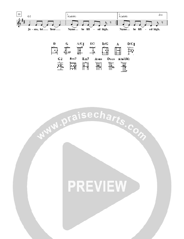 Lift The Name Lead Sheet (Jared Anderson)